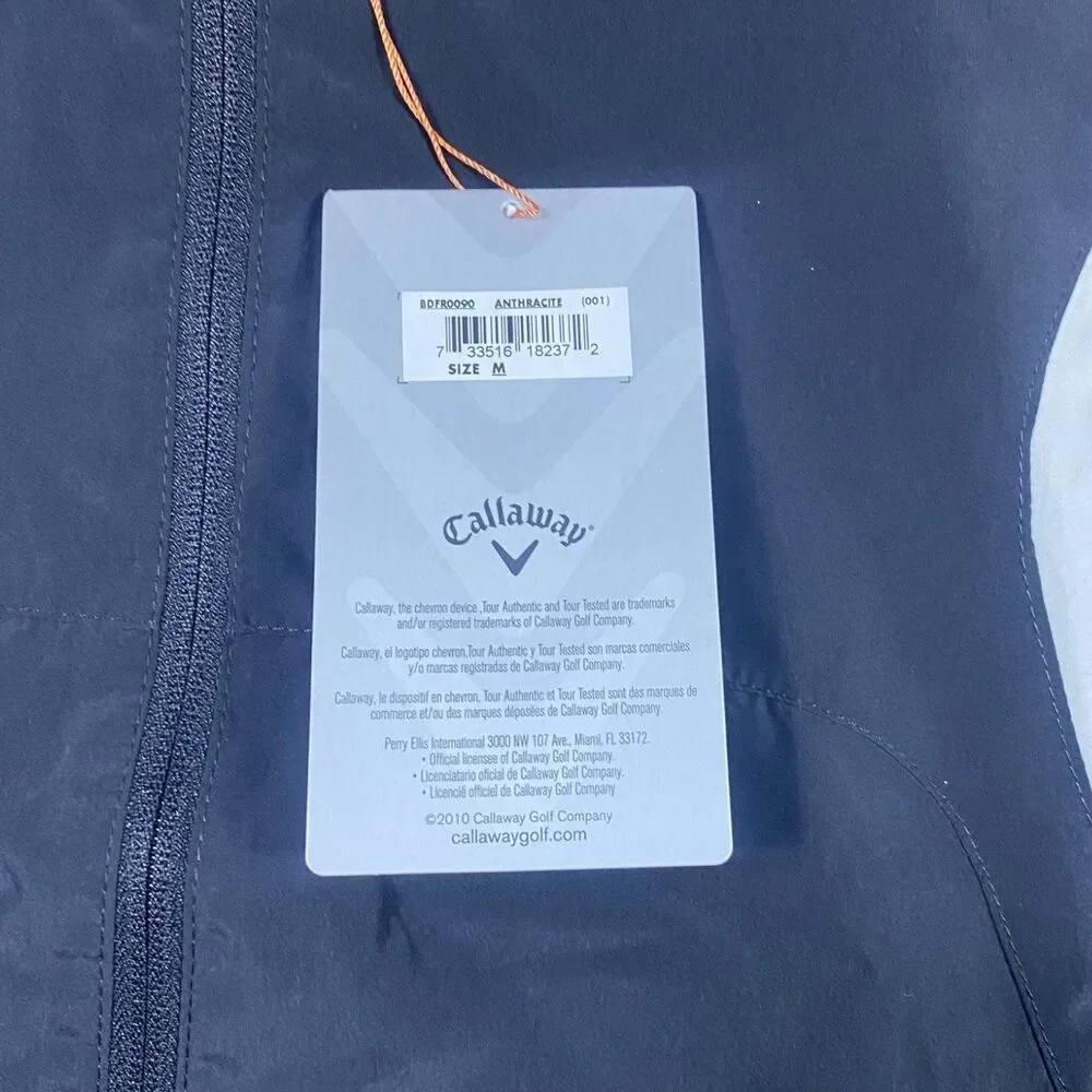 NEW W TAG Callaway Tour Authentic Performance Vest Mens MED Black Light Full Zip